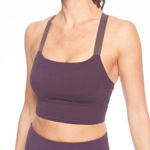 Athleta Lotus Long Line Sports Bra in Plum, S